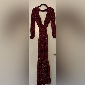 Burgundy Sequin Dress